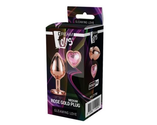 GLEAMING LOVE MEDIUM ROSE GOLD ANÁLDUGÓ PINK KŐVEL