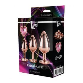 GLEAMING LOVE ROSE GOLD PLUG SET