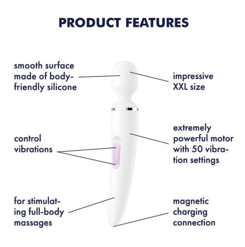 SATISFYER WAND-ER WOMAN - AKKUS, VÍZÁLLÓ MASSZÍROZÓ VIBRÁTOR