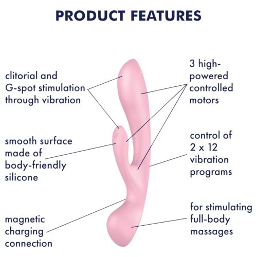 SATISFYER TRIPLE OH PINK VIBRÁTOR