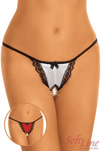 PIROS SZATÉN-CSIPKE OPEN TANGA