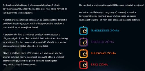 ÉRZÉKEK JÁTÉKA TÁRSASJÁTÉK