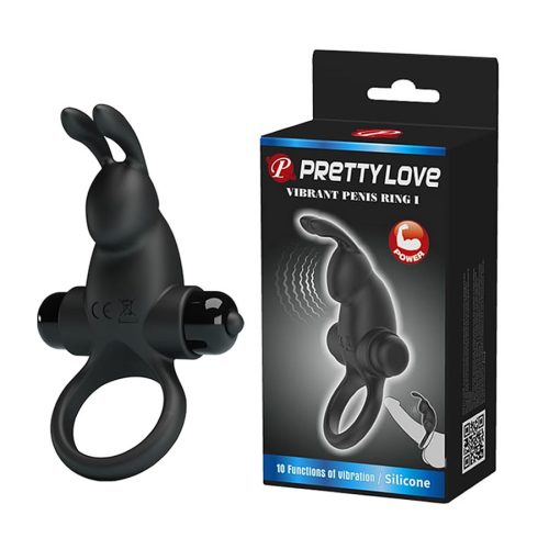 PRETTY LOVE VIBRANT PENIS RING 1 FEKETE NYUSZI