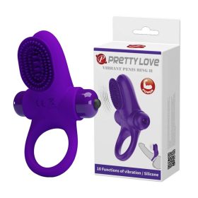PRETTY LOVE VIBRATING PENIS RING 2 LILA
