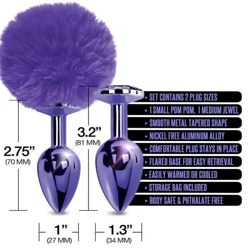 NIXIE METAL BUTT PLUG SET POM POM