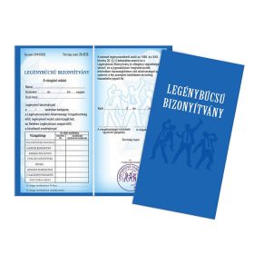 LEGÉNYBÚCSÚ BIZONYÍTVÁNY
