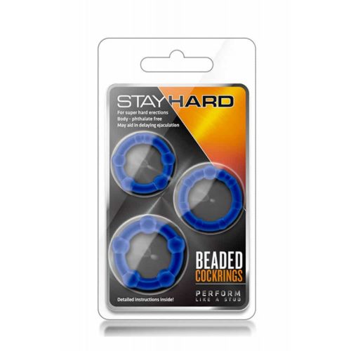 STAY HARD  BEADED COCKRINGS BLUE