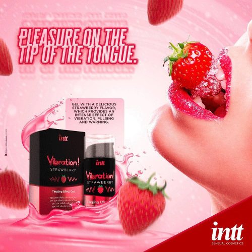 INTT VIBRATION STRAWBERRY FOLYÉKONY VIBRÁTOR