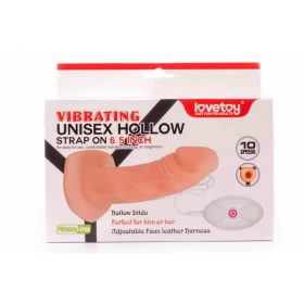 VIBRATING UNISEX HOLLOW STRAP ON
