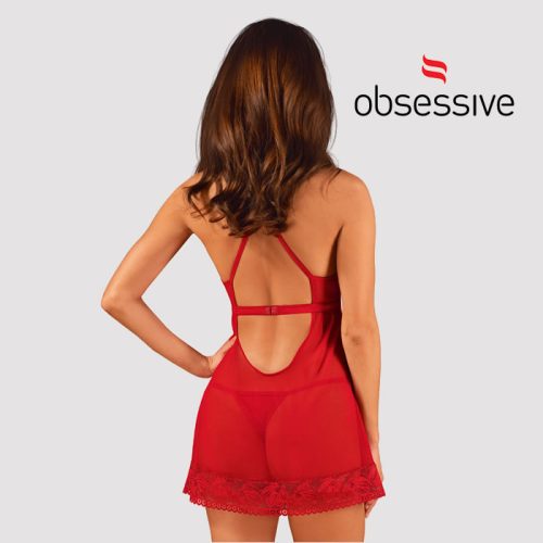 OBSESSIVE LACELOVE PIROS BABYDOLL ÉS TANGA M/L