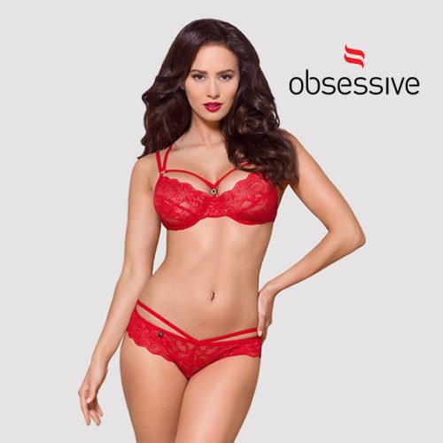 OBSESSIVE 860-SET-3 RED S/M