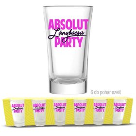 PÁLINKÁS POHÁR SZETT-ABSOLUTE LÁNYBÚCSÚ PARTY