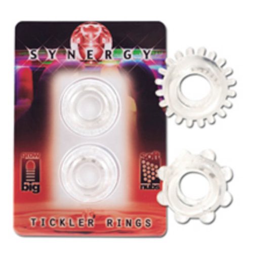 SYNERGY TICKLER RINGS. SET OF 2 RINGS CLEAR