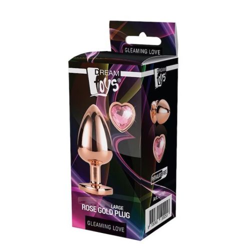 DREAM TOYS GLEAMING LOVE LARGE ROSE GOLD ANÁLDUGÓ PINK KŐVEL
